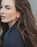 Oorbel in ovale vorm burgundy