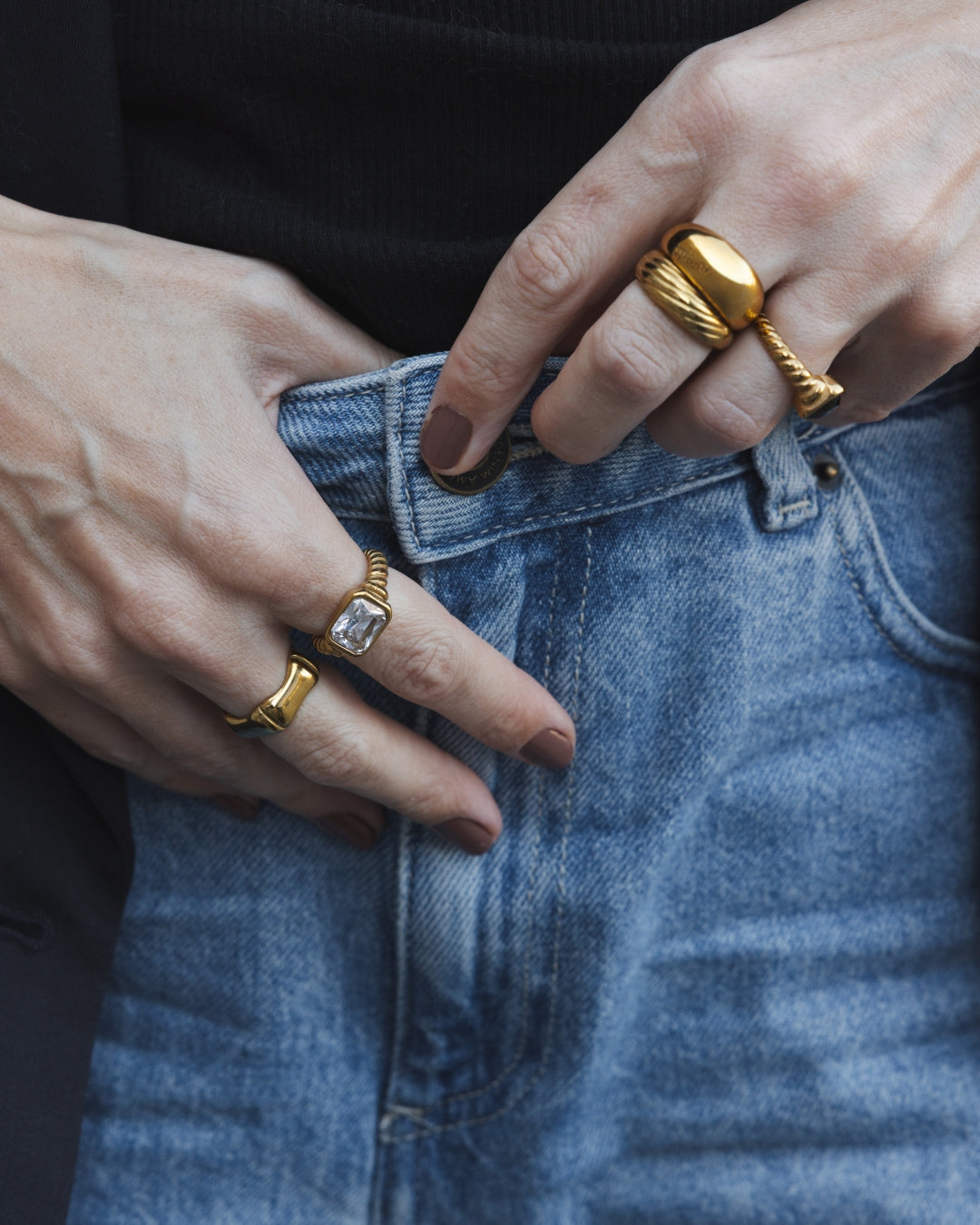 Basic ring met brede bolling